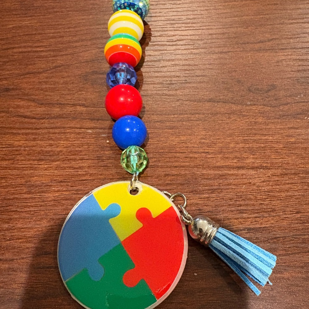 Autism awareness bag charm